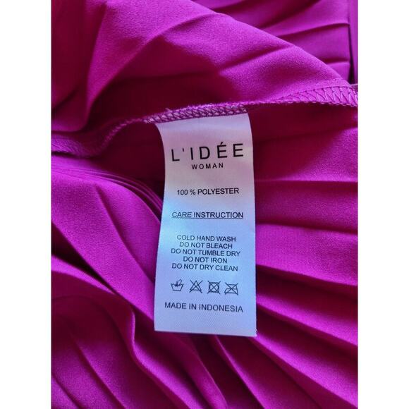 NWD L'IDEE Renaissance Halter Split Pleated Gown Maxi Dress US 10 Purple #9K503 - Picture 16 of 16